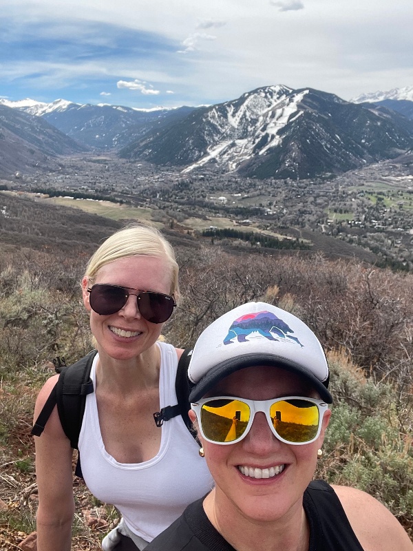 Jill & Christina hiking in Colorado